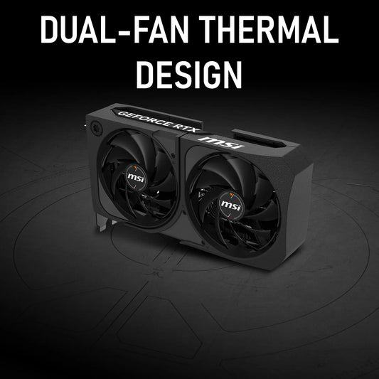 MSI GeForce RTX 5070 12GB GDDR7 VENTUS 2X OC GPU With DLSS 4, Ray Tracing, TORX Fan 5.0, PCIe Gen 5, Copper Cooling, HDMI 2.1b, DisplayPort 2.1b, VR Ready, SFF Compatible | Silver/Black