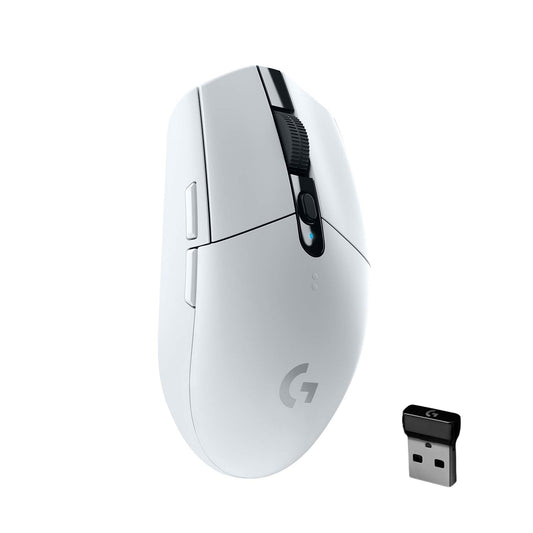 Logitech G304 Lightspeed Wireless Gaming Mouse, Hero Sensor, 12,000 DPI, Lightweight, 6 Programmable Buttons, Compatible with PC/Mac – WHITE