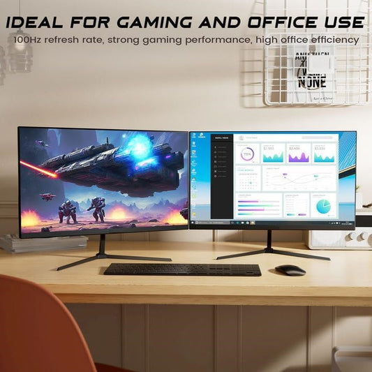 DAHUA B-Series 24” FHD Monitor , 100 Hz Micro Bezel Design VA Panel With 5MS Response , 1920 X 1080p Resolution , VESA , 178° Extra-Wide Viewing , Built-In Speakers , Anti-Blue Light Eye Protection