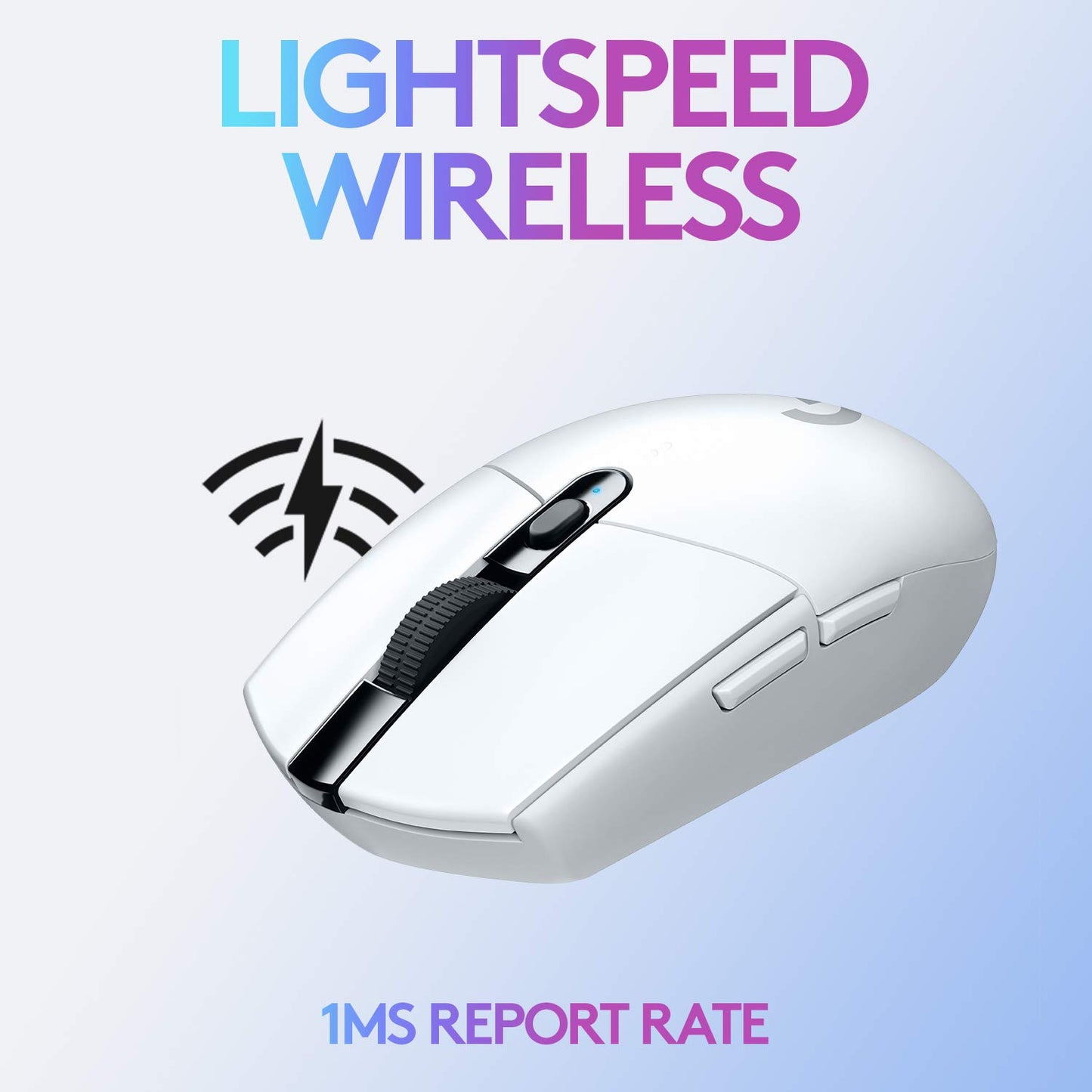 Logitech G304 Lightspeed Wireless Gaming Mouse, Hero Sensor, 12,000 DPI, Lightweight, 6 Programmable Buttons, Compatible with PC/Mac – WHITE