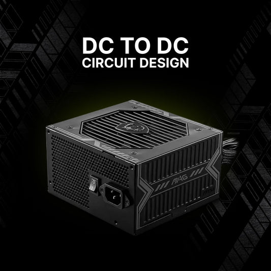 MSI MAG A750BN PCIE 5 Gaming Power Supply – PCIE 5.0 Ready – 80 Plus Bronze Certified 750w – 120mm Fan – Active PFC DC To DC Power Design – ATX PSU – BLACK