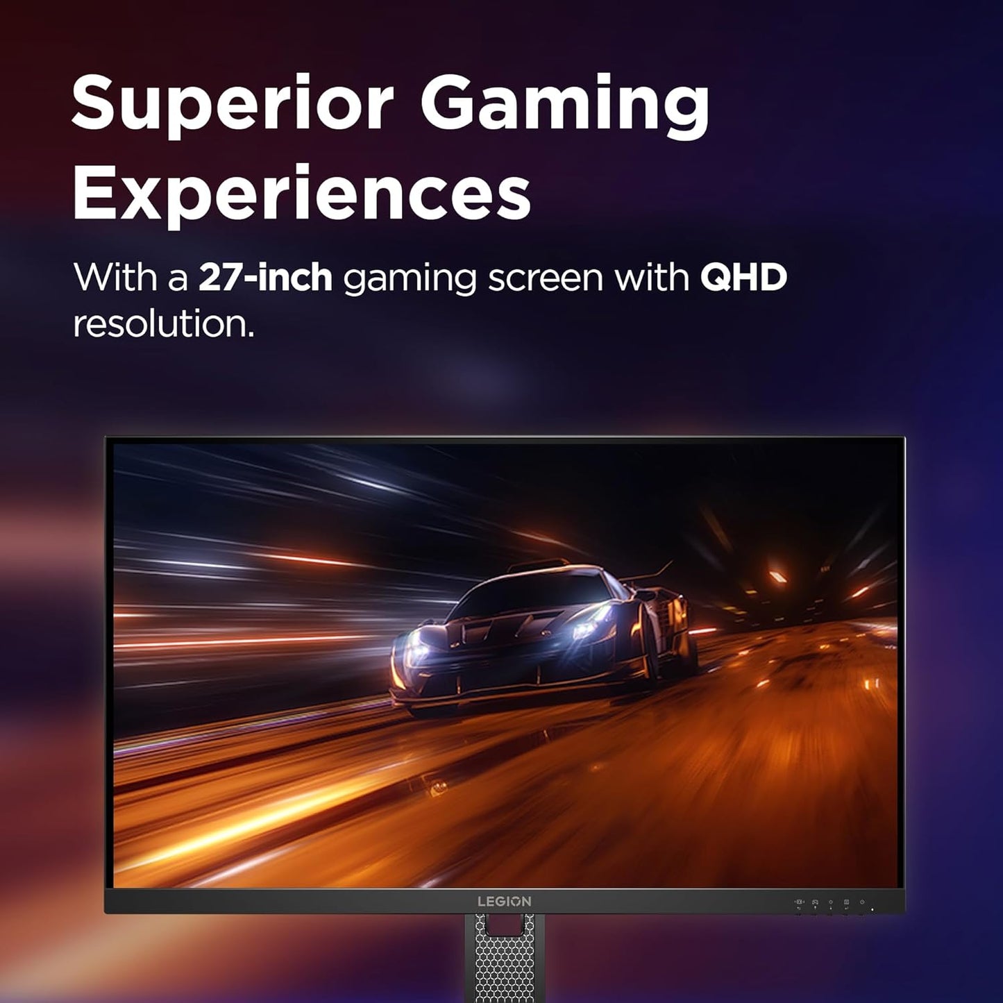 Lenovo Legion 27Q-10 27-inch IPS QHD 240Hz Gaming Monitor , 0.5ms MPRT, FreeSync Premium, G-SYNC Compatible, 99% sRGB , HDR10 Compliance , Tilt – Swivel – Height Adjustable | 68C6GAC4EU