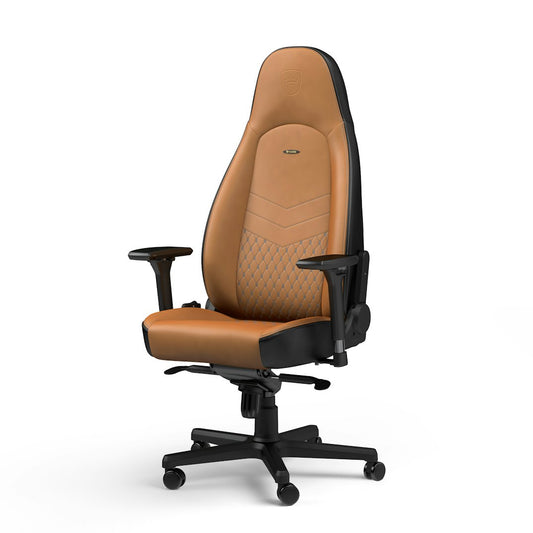 ICON REAL LEATHER COGNAC/BLACK – NOBLECHAIRS Office And Gaming Chair “AWARD WINNING”