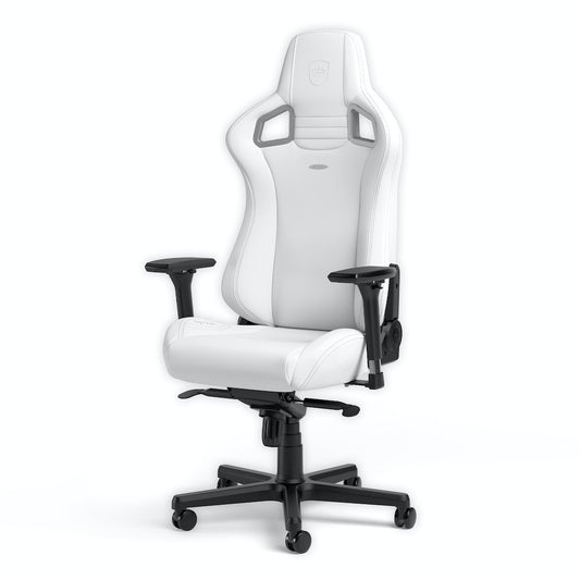 EPIC WHITE EDITION; High-Tech Vinyl ; NOBLECHAIRS GAMING CHAIR ; FULLY ADJUSTABLE PARTS “AWARD WINNING”