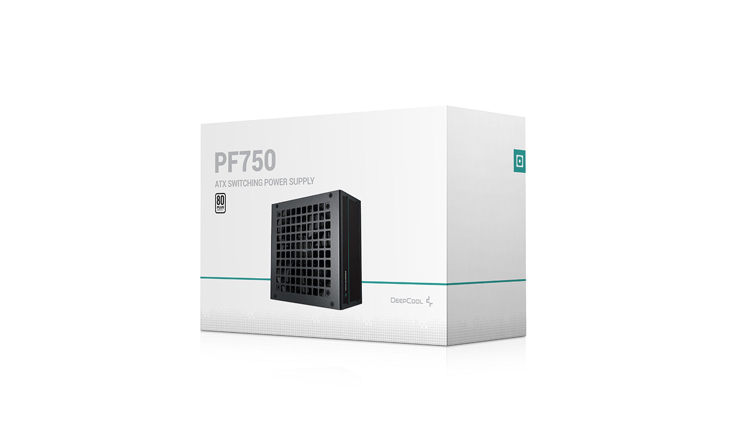 DeepCool PF750 ATX 12V Power Supply Unit, 750W Power, 80 Plus Standard Certification, Active PFC + Double Tube Forward 750Watts, 5% Efficiency, 120mm Fan Size – Black