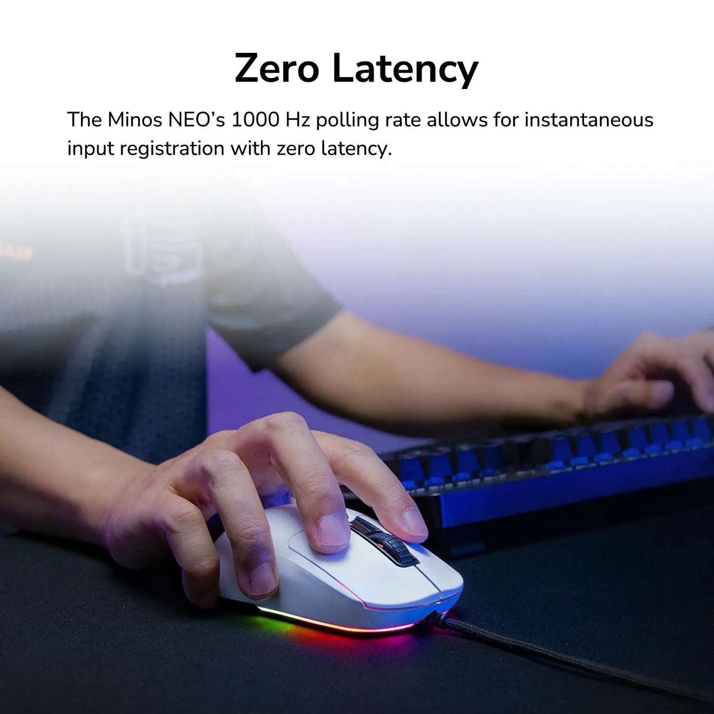 COUGAR Minos Neo Symmetrical Wired Gaming Mouse | PixArt PAW3327 Optical Sensor | 6,200 DPI | 1,000 Hz Polling Rate | Ultra-Lightweight 63g | RGB Lighting | Omron 30M Switches | BLACK