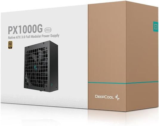 DeepCool PX1000G Power Supply 1000w ATX 3.0 Fully Modular 80 PLUS Gold PSU Cybenetics Platinum With PCI-E Gen 5.0 12VHPWR Ports And 105℃ Japanese Capacitors Hybrid Mode 135mm FDB Fan