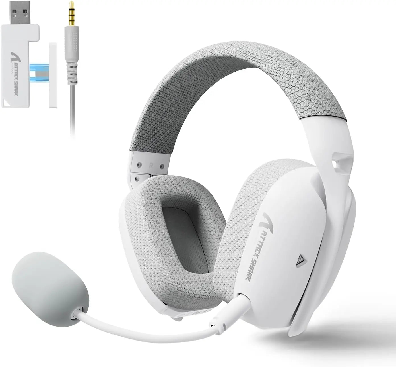 Attack Shark L80 PRO Wireless Gaming Headset – Tri-Mode 2.4GHz/Bluetooth/Wired, Dual Built-in & Detachable Microphone, 40mm Hi-Fi Drivers, Ergonomic Lightweight Design, Long Battery Life