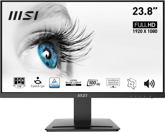 MSI PRO MP243X 24 Inch 100 Hz 1ms IPS FHD Flat Screen , Blue Light Reduction, 3W Built-In Speakers , Seamless Connectivity For The Programming, Coding & Website Design Workspace