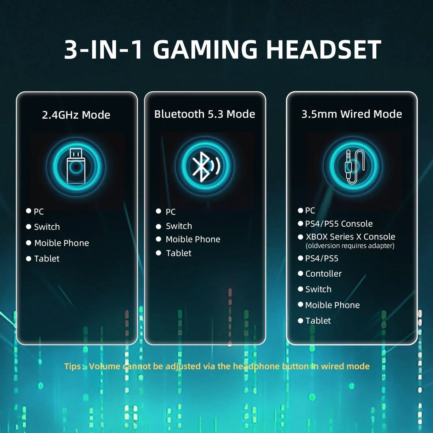 Attack Shark L80 PRO Wireless Gaming Headset – Tri-Mode 2.4GHz/Bluetooth/Wired, Dual Built-in & Detachable Microphone, 40mm Hi-Fi Drivers, Ergonomic Lightweight Design, Long Battery Life