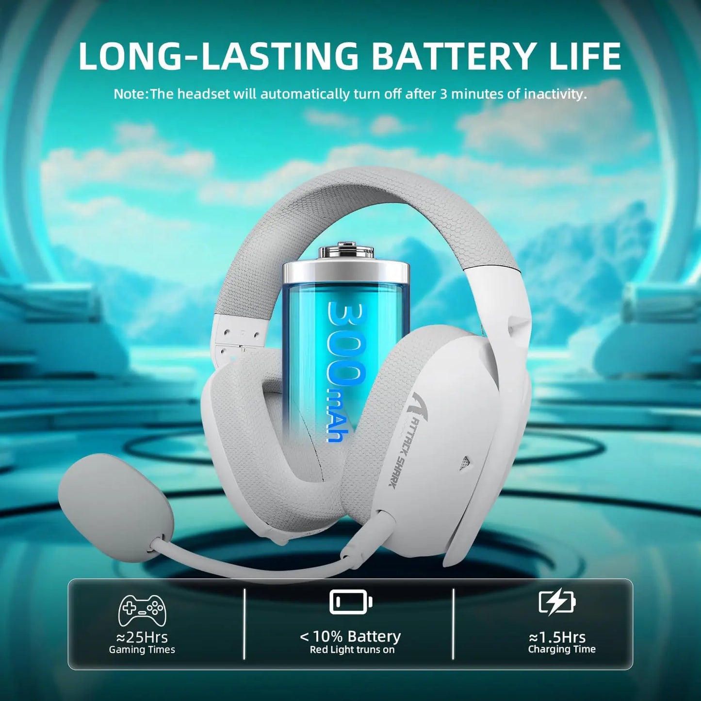 Attack Shark L80 PRO Wireless Gaming Headset – Tri-Mode 2.4GHz/Bluetooth/Wired, Dual Built-in & Detachable Microphone, 40mm Hi-Fi Drivers, Ergonomic Lightweight Design, Long Battery Life