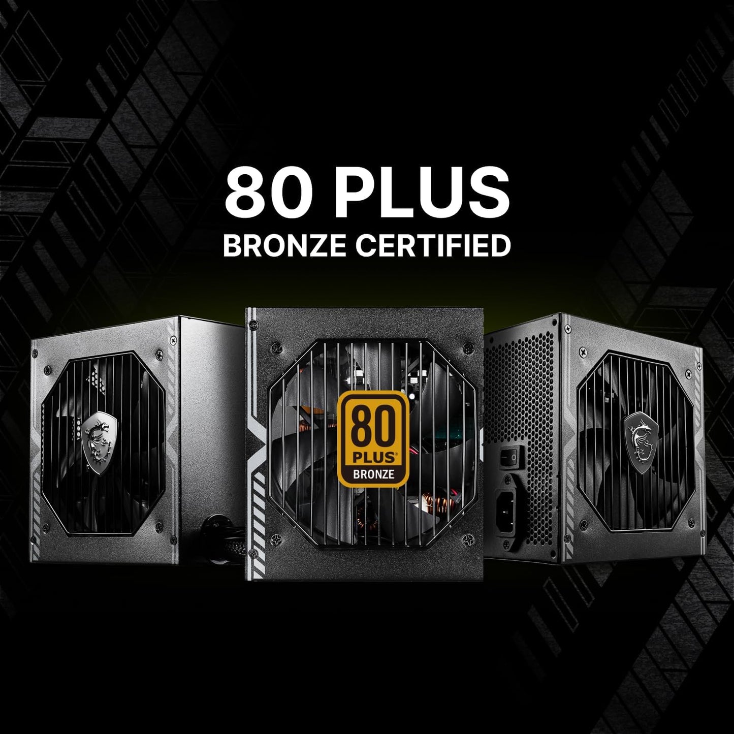 MSI MAG A750BN PCIE 5 Gaming Power Supply – PCIE 5.0 Ready – 80 Plus Bronze Certified 750w – 120mm Fan – Active PFC DC To DC Power Design  – ATX PSU – BLACK