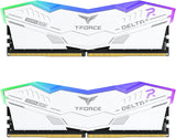 TEAMGROUP T-FORCE DELTA Alpha RGB DDR5 Ram 32GB Kit (2x16GB) 5600MHz CL40 1.2V AMD Expo Compatible Desktop Memory Module Ram – White – FF8D532G5600HC40BDC01