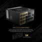 MSI – MEG Ai1300P PCIE 5.0 1300W Power Supply, 80 Plus PLATINUM Full Modular Gaming PSU, 12VHPWR Cable, Supports Nvidia® GeForce RTXTM 40 Series Graphics Cards & ATX 3.0