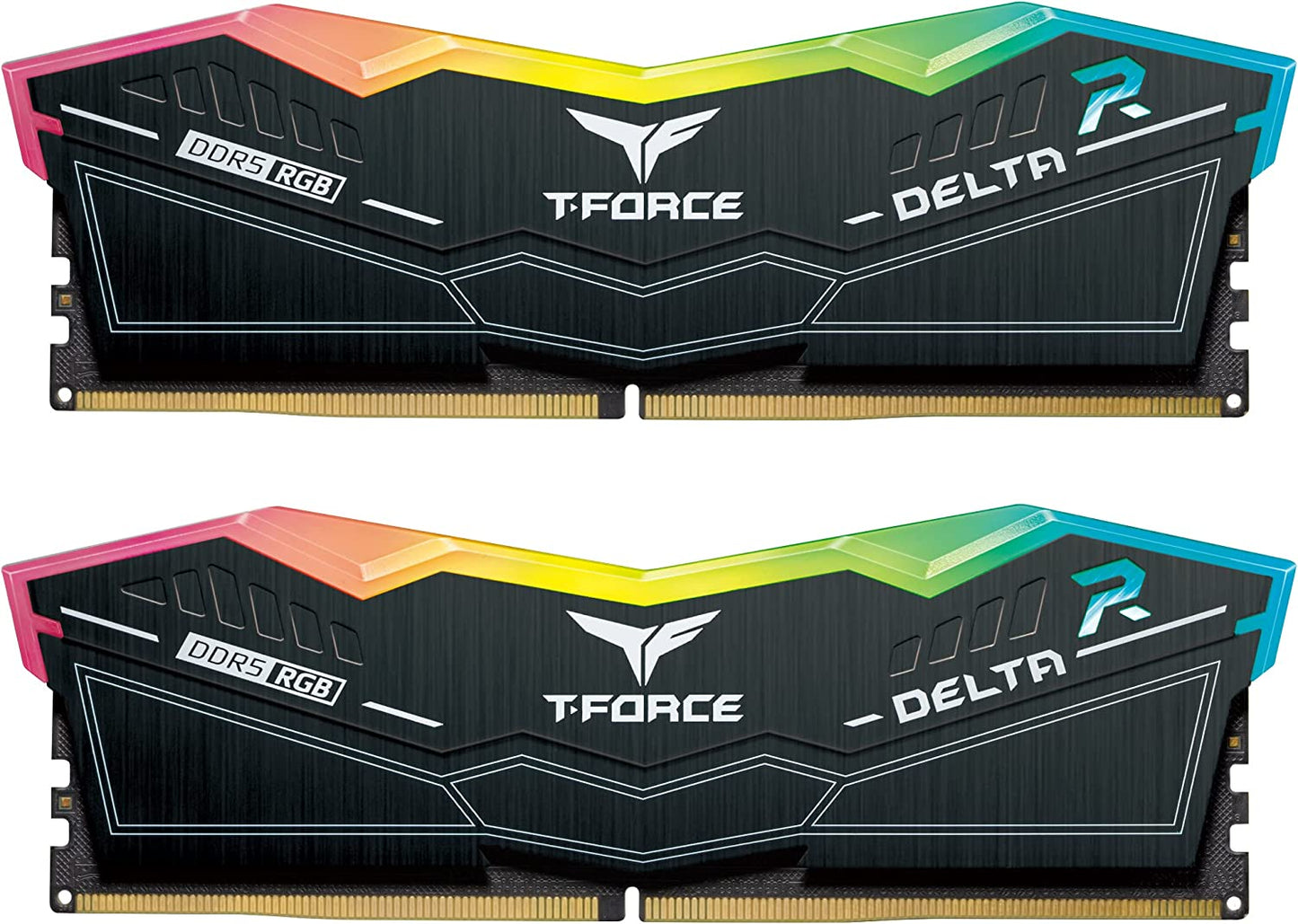 TEAMGROUP T-Force Delta RGB DDR5 Ram Kit 32GB (2x16GB) 5600MHz PC5-44800 CL32 Desktop Memory Module Ram For 600 700 Series Chipset XMP 3.0 Ready Black – FF3D532G5600HC32DC01