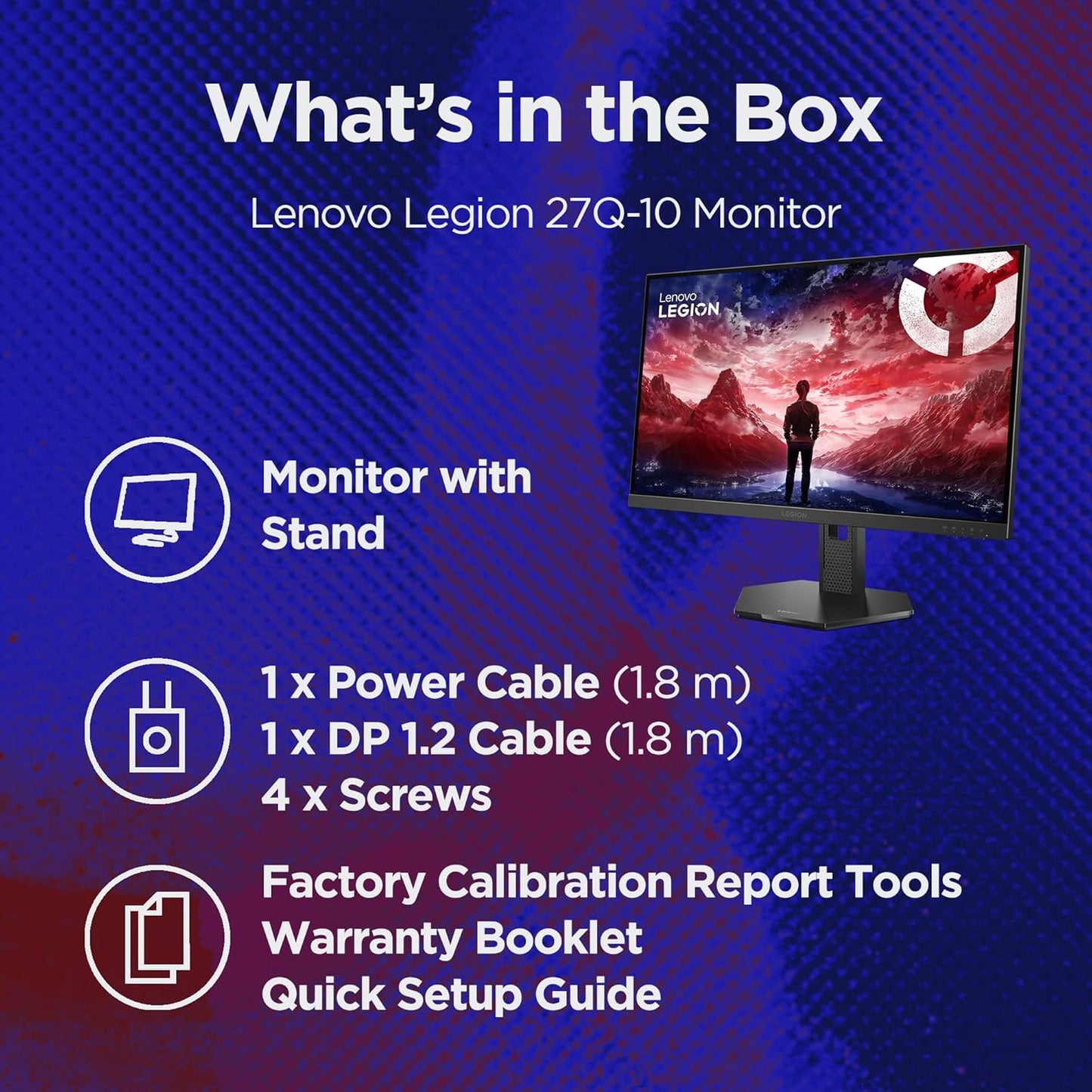 Lenovo Legion 27Q-10 27-inch IPS QHD 240Hz Gaming Monitor , 0.5ms MPRT, FreeSync Premium, G-SYNC Compatible, 99% sRGB , HDR10 Compliance , Tilt – Swivel – Height Adjustable | 68C6GAC4EU