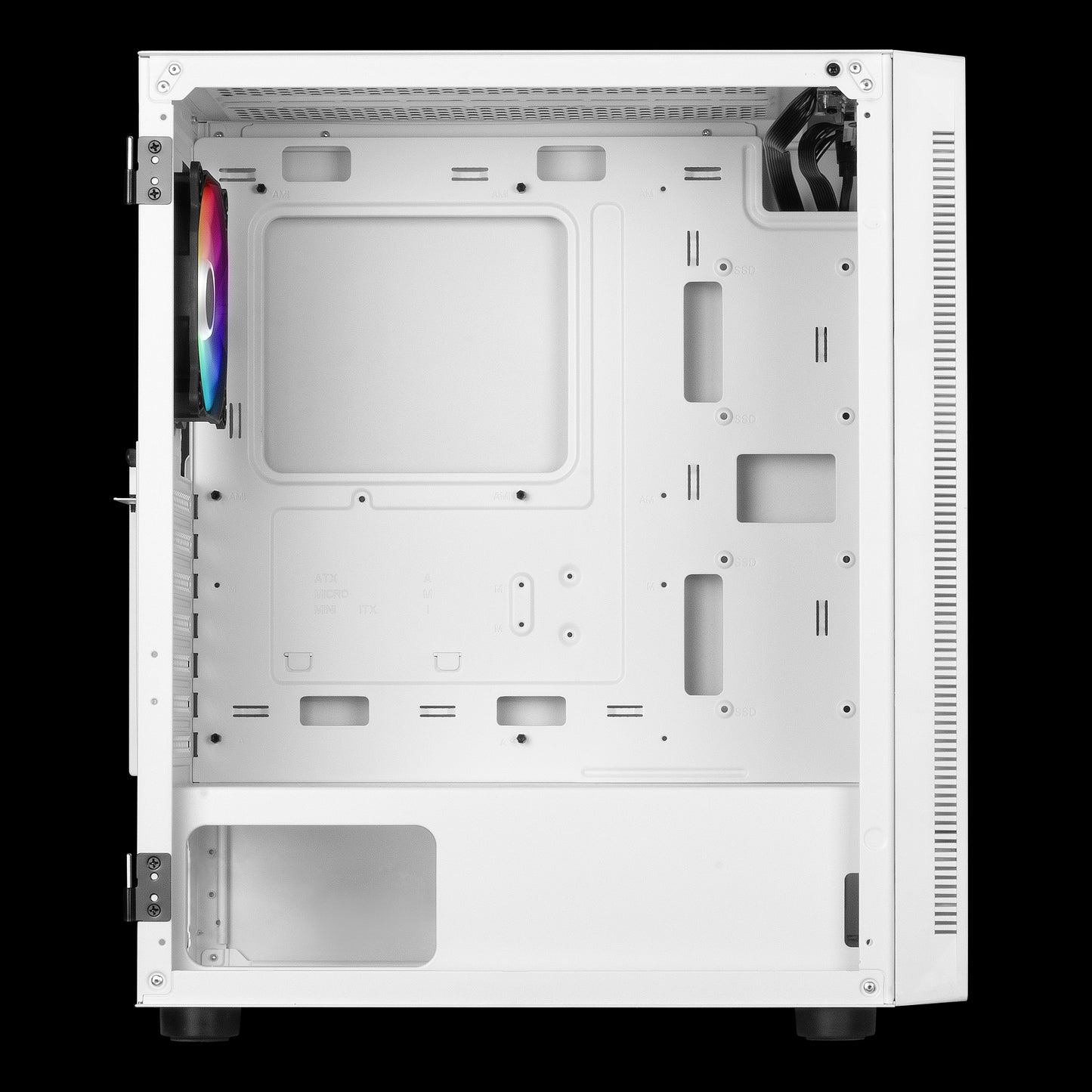 GAMDIAS ARGUS E4 ELITE GAMING ARGB PC CASE , Sync With 5V ARGB Motherboard , Tempered Glass , Up To ATX Motherboards , 1 Built-In 120mm Rear Fan – BLACK