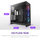 NZXT H9 Flow RGB Large Dual-Chamber Mid-Tower ATX Airflow BLACK Case With Mesh Panels, 10-Fan Support, 420mm Radiator Space, 435mm GPU Clearance, And Back-Connect Ready