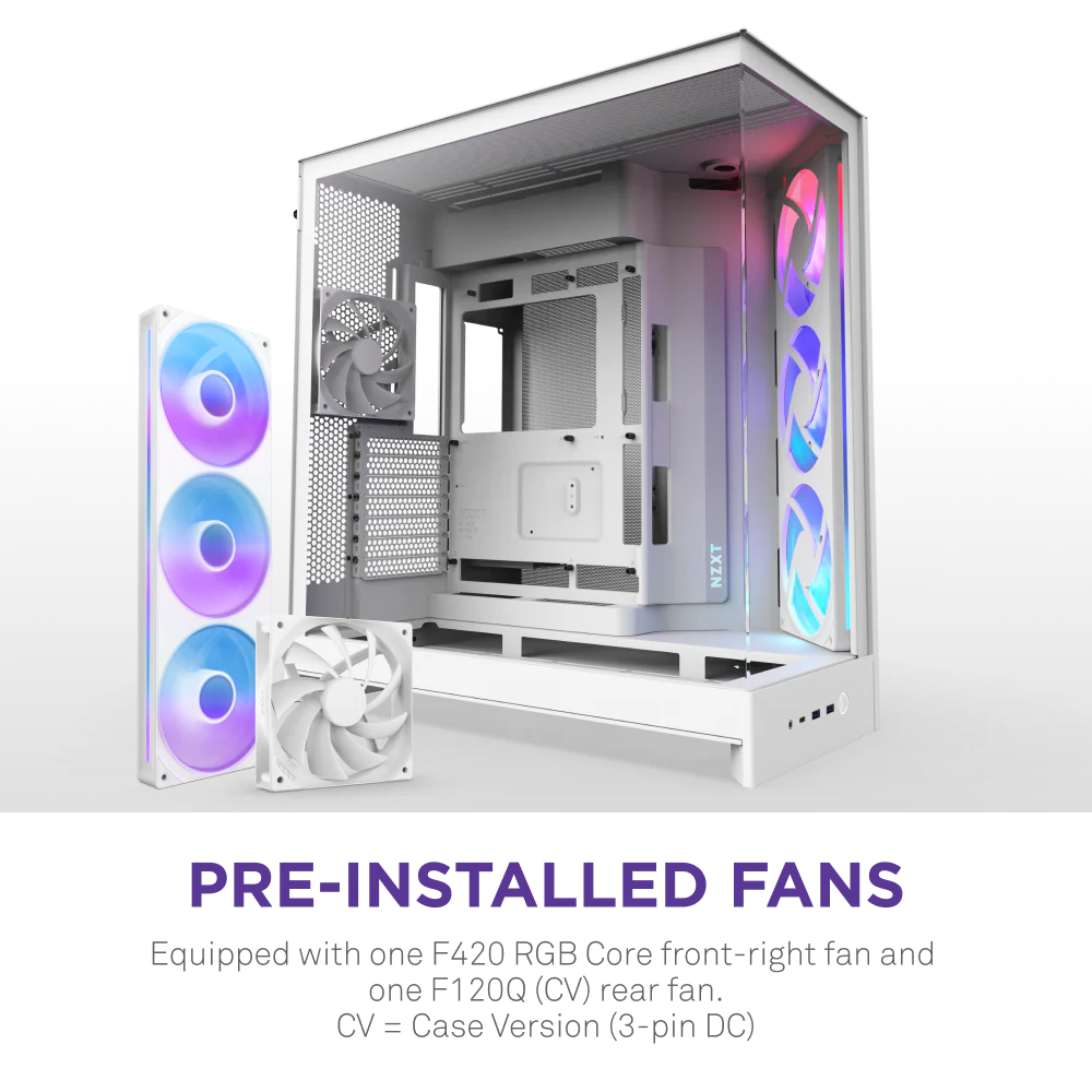 NZXT H9 Flow RGB Large Dual-Chamber Mid-Tower ATX Airflow BLACK Case With Mesh Panels, 10-Fan Support, 420mm Radiator Space, 435mm GPU Clearance, And Back-Connect Ready