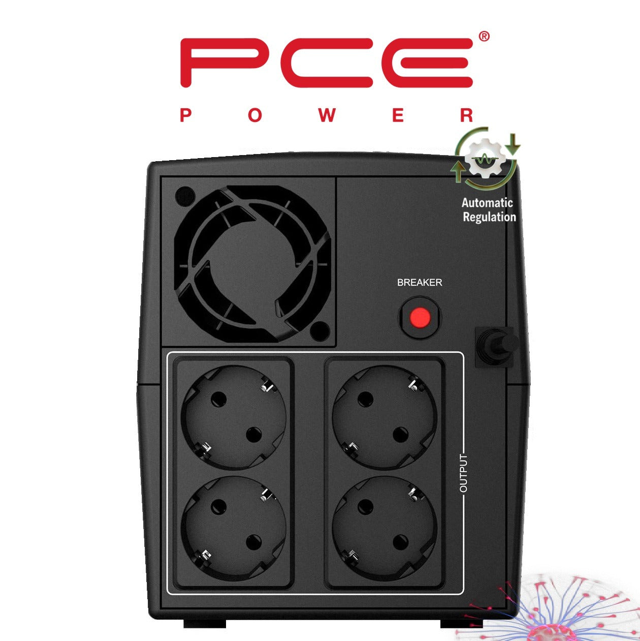 PCE V8 1700VA 720W Line Interactive UPS : Battery Backup & Surge Protection,  Dual 12V Sealed Lead-Acid Batteries,  LED Indicators, Auto Restart , Surge Protection