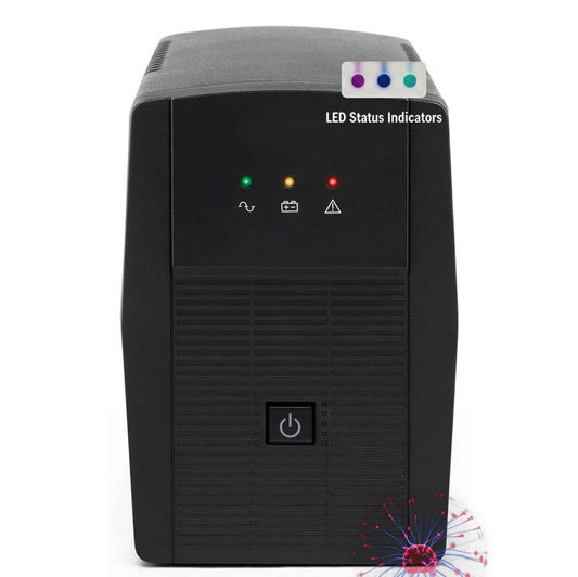 PCE V8 2500VA 1320W Line Interactive UPS : Battery Backup & Surge Protection,  Dual 12V Sealed Lead-Acid Batteries,  LED Indicators, Auto Restart , Surge Protection