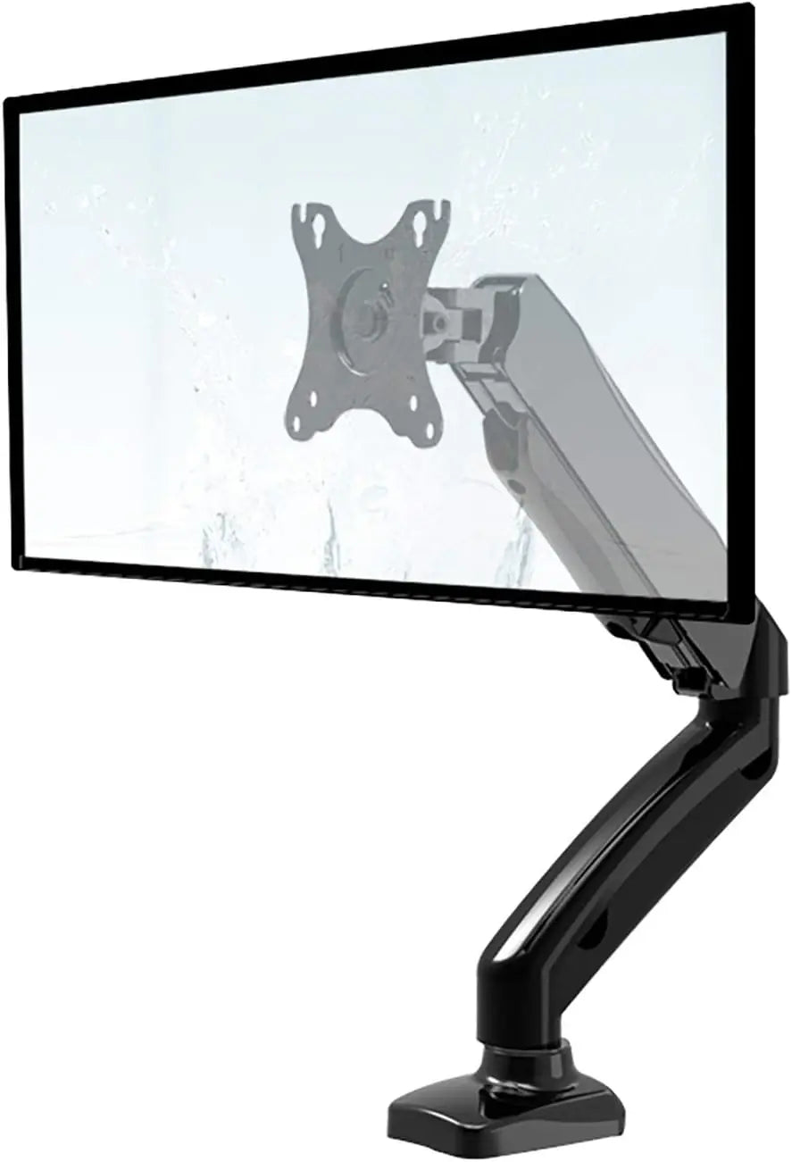 Micron TV Desk Stand 13″-27″ – Mechanical Arm Monitor Mount With USB 2.0 & Audio Port, 2-6.5kg Load, Height Adjustable, VESA 100×100, C-Clamp | Black MCR-MSE01