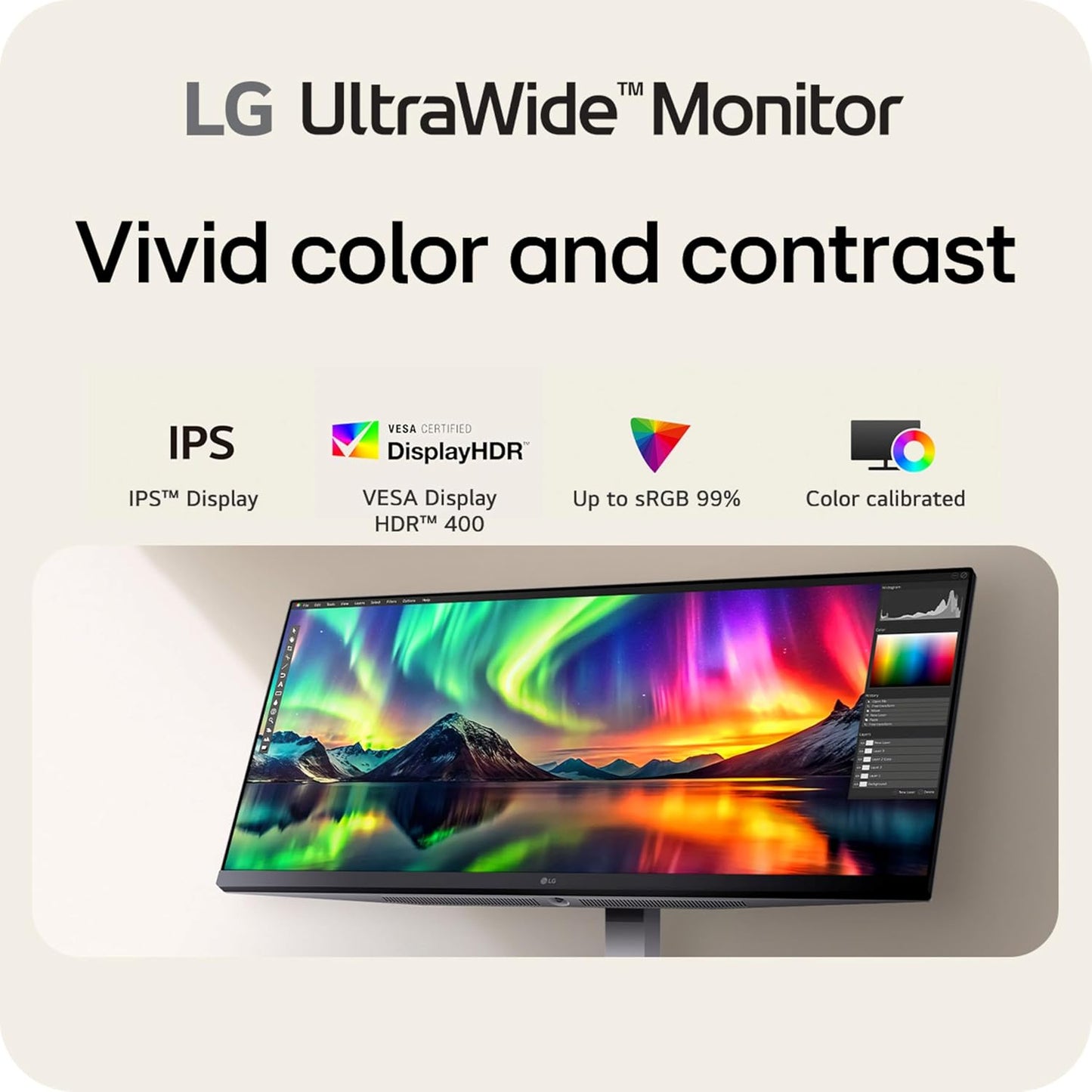 LG 34 Inch UltraWide FHD IPS Gaming Monitor With 21:9 Display, 2560×1080 Resolution, 100Hz Refresh Rate, 1ms MBR, DisplayHDR 400, USB Type-C Connectivity, Adjustable Stand | WHITE ~ 34U530A-W
