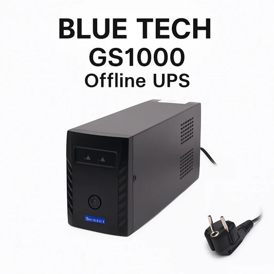 BLUE TECH GS1000 Offline UPS – 1000VA Capacity, PS4 Compatible, Microprocessor Control, Boost & Buck AVR, Auto Restart, Cold Start, Generator Support