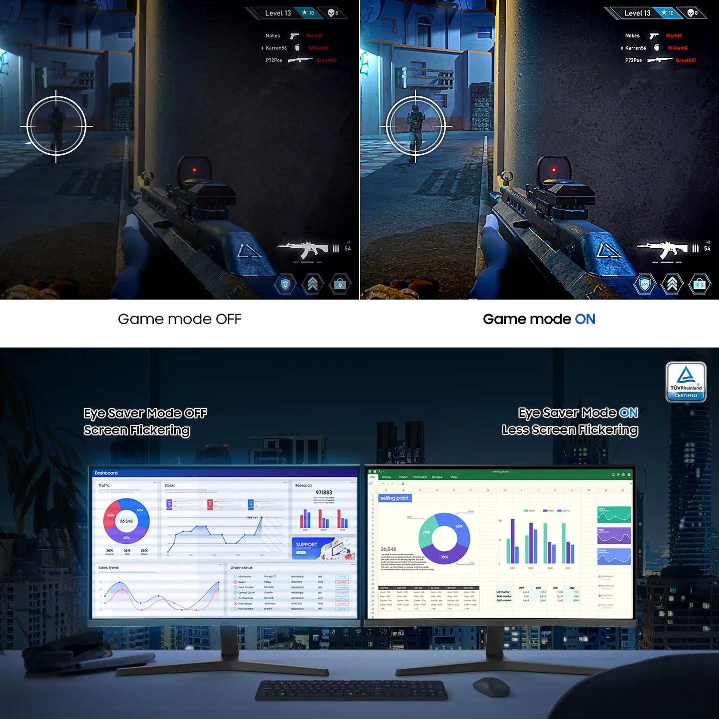 Samsung 32″ Essential S3 Curved Full HD Monitor With 1500R VA Panel, 100Hz Refresh Rate 4ms (GTG), Game Mode, Eye Saver, HDMI, D-Sub, Tilt Stand, TÜV Certified Comfort