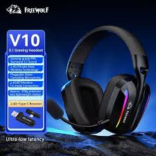 Freewolf Tri-Mode Gaming Headset V10 Black - White