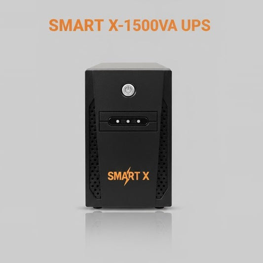 SMART X-1500VA UPS | Dual 12V 7Ah Batteries | LED Display | 3-Step AVR | Overload & Voltage Protection | 700W Power Backup | Reliable, Fast Switching & Auto Recharge