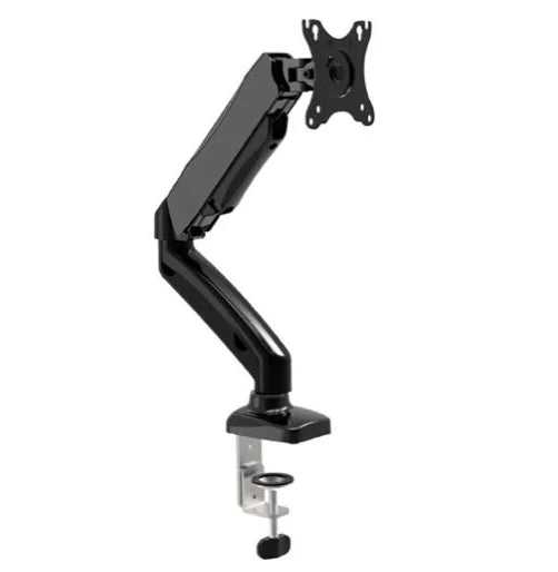 Micron TV Desk Stand 13″-27″ – Mechanical Arm Monitor Mount With USB 2.0 & Audio Port, 2-6.5kg Load, Height Adjustable, VESA 100×100, C-Clamp | Black MCR-MSE01