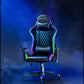 GEATIX UT-B918 High-Back Ergonomic Gaming Chair With RGB LED Lights, Headrest, Lumbar Support, Height Adjustable Swivel Recliner Chair – BLACK