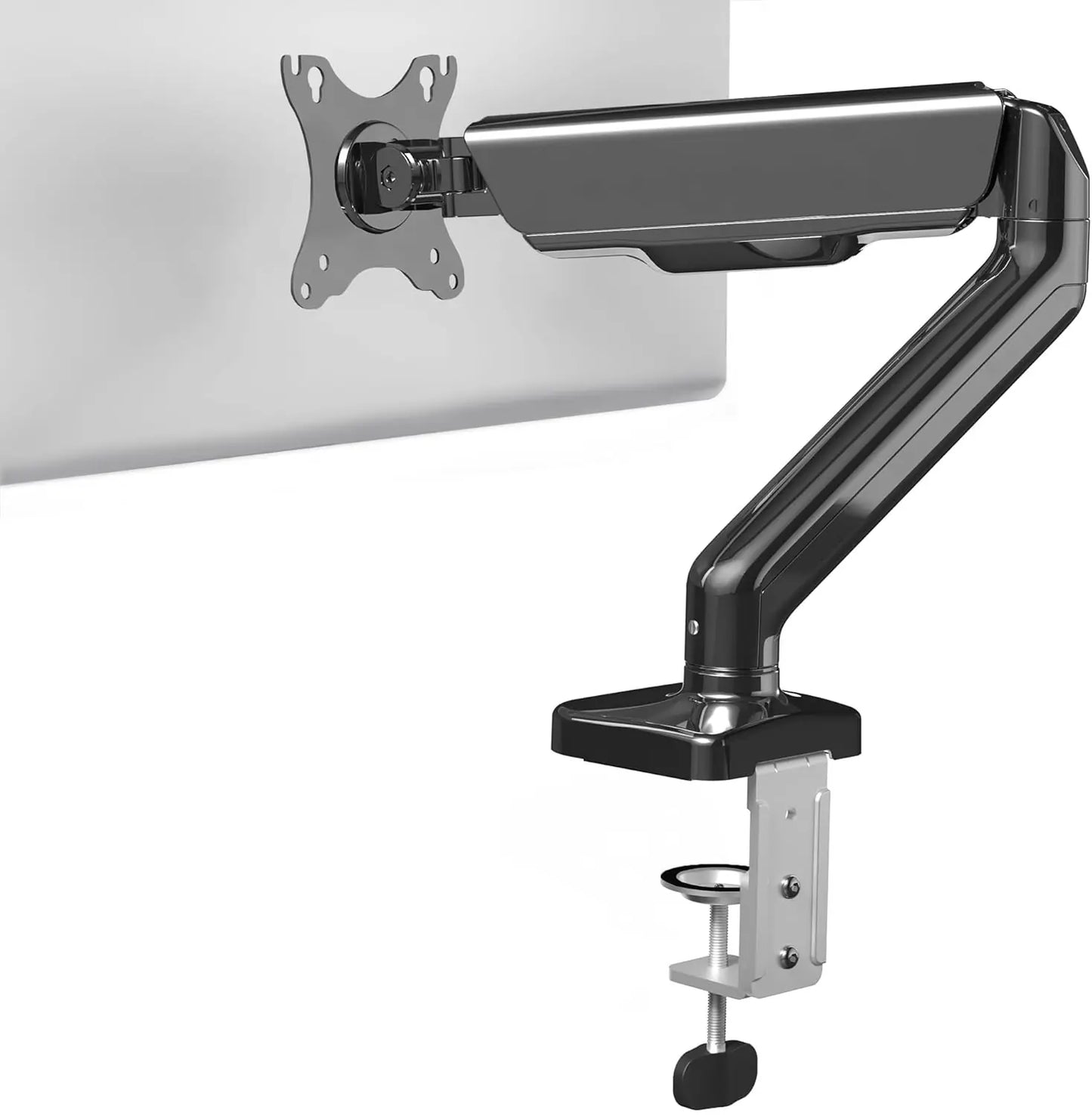 Micron TV Desk Stand 13″-27″ – Mechanical Arm Monitor Mount With USB 2.0 & Audio Port, 2-6.5kg Load, Height Adjustable, VESA 100×100, C-Clamp | Black MCR-MSE01